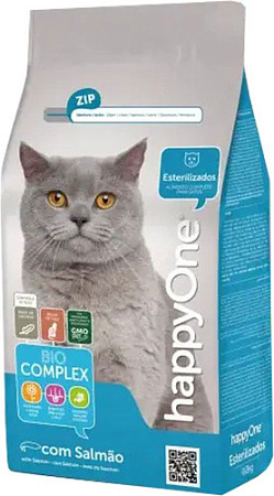 Сухой корм для кошек HappyOne Sterilized (для стерилизованных с лососем) 10 кг