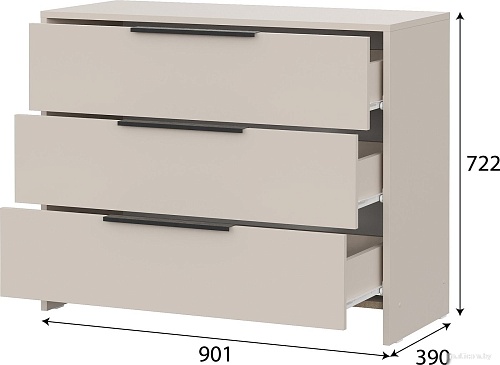 Комод Mio Tesoro Камелия 1К 3 ящика (меланж)
