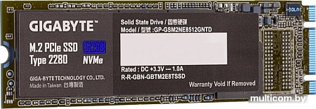 SSD Gigabyte M.2 PCIe SSD 512GB GP-GSM2NE8512GNTD