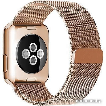 Браслет Rumi Milanese loop металлический для Apple Watch 42/44/45mm (красное золото)
