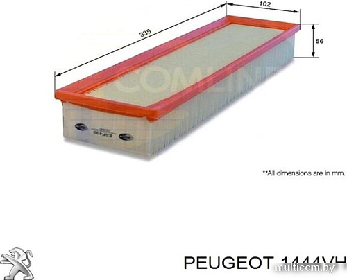 Воздушный фильтр Peugeot/Citroen 1444VH