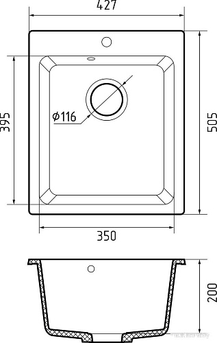 Кухонная мойка GranFest Practik 505 (серый)