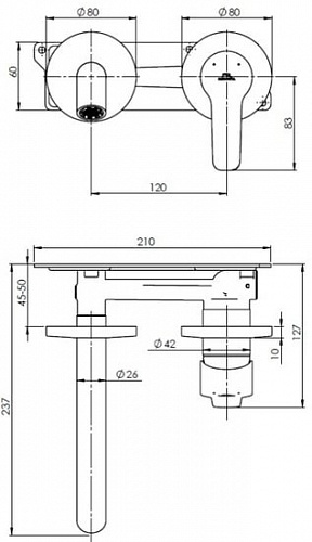 Смеситель Rubineta Torino-1F (BK) PM0010