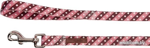Поводок Camon DC118/F.03 (полосатый розовый/коричневый в горошек)