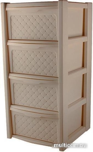 Комод Эльфпласт Виола 4 секции (бежевый)