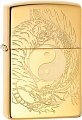 Зажигалка Zippo High Polish Brass Tiger and Dragon Design 49024