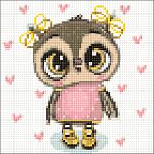 Алмазная мозаика Wizardi Совушка Ника WD2374