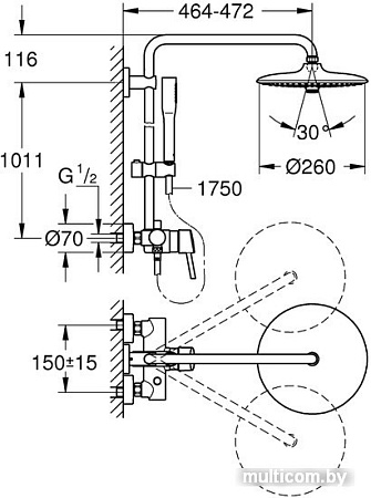 Душевая система Grohe Euphoria Concetto System 260 23061002