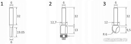 Набор фрез Makita D-70459 (3 шт)