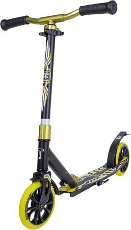 Двухколесный подростковый самокат Tech Team Jogger 180 2022 (черный/салатовый)