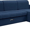 Диван Сириус Лидер-13 с оттоманкой ППУ 285x165 (Eva 22 велюр синий)