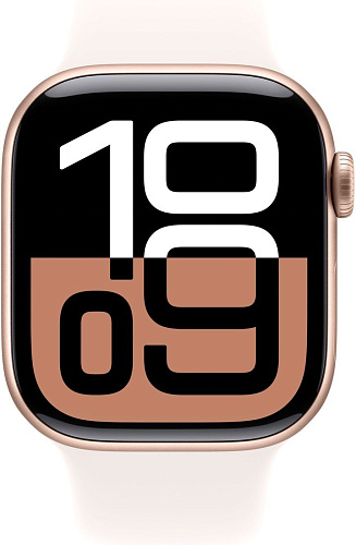 Умные часы Apple Watch Series 10 42 мм (алюминиевый корпус, розовое золото/легкие румяна, спортивный силиконовый ремешок M/L)
