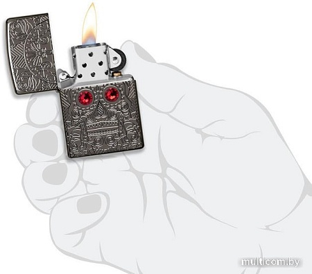 Зажигалка Zippo Armor Crystal Skull Design 49300