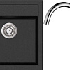 Кухонная мойка Aquasanita Tesa SQT100W + Sabia 5523 (черный металлик 601/хром 001)