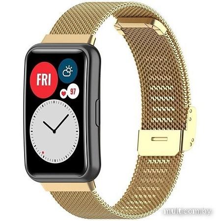 Браслет Rumi Mesh металлический для Huawei Watch FIT, Watch FIT Elegant (золотистый)