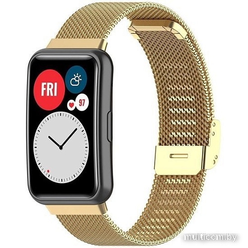 Браслет Rumi Mesh металлический для Huawei Watch FIT, Watch FIT Elegant (золотистый)