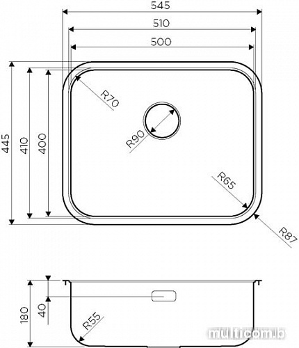 Кухонная мойка Omoikiri Omi 54-U/IF IN