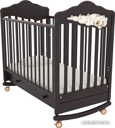 Классическая детская кроватка Angela Bella Изабель (качалка, махагон)