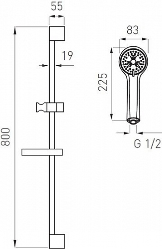 Душевой гарнитур Ferro Soleno N300A-LB