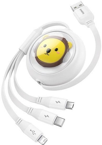 Baseus CB000063 USB Type-A - Lightning/USB Type-C/microUSB (1.1 м, белый)