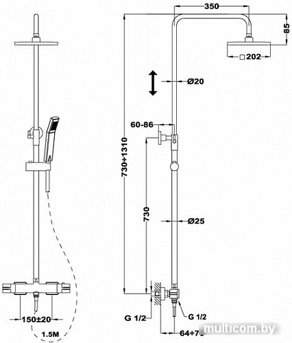 Душевая система TEKA Soller Dual Control 852780200