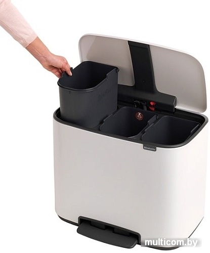 Brabantia Bo Pedal Bin 3 x 11л (белый)