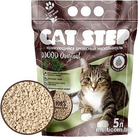Наполнитель для туалета Cat Step Wood Original 5 л