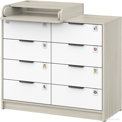 Атон Мебель Zeus 1008 ЛДСП с шариковыми направляющими (шимо светлый/белый)