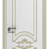 Межкомнатная дверь Юркас Эстель Милана ДГ 60x200 (белая эмаль/патина золото)