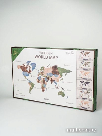 Пазл Woodary Карта мира на английском языке XL 3191