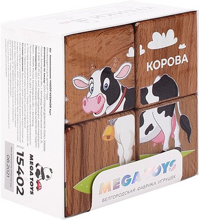Кубики Mega Toys Домашние животные 15402