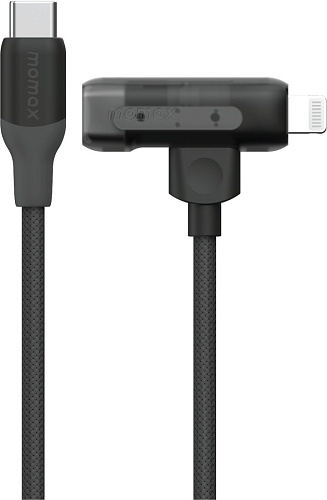 Кабель Momax DL56D 1-Link Flow Duo USB Type-C - Lightning/USB Type-C (1.5 м, черный)