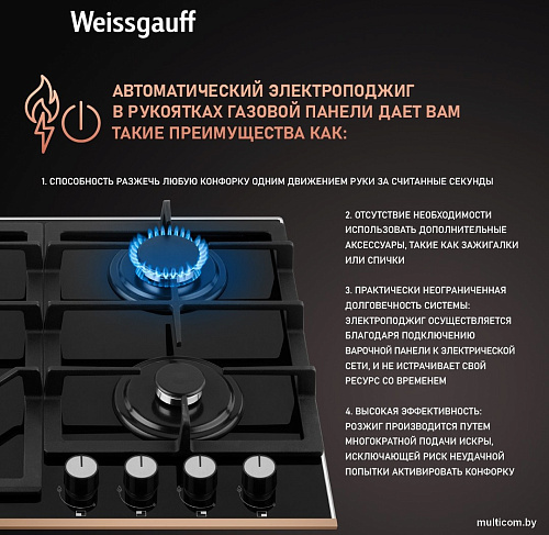 Варочная панель Weissgauff HGG 649 BGRGV