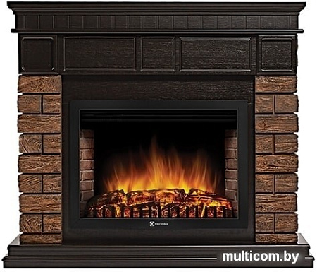 Портал Firelight Bricks Wood 30 (камень темный, шпон венге)