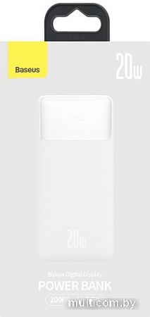 Внешний аккумулятор Baseus Bipow Fast Charge Power Bank 20W 20000mAh (белый)