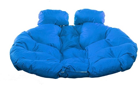 Подвесное кресло M-Group Для двоих 11450210 (коричневый ротанг/синяя подушка)