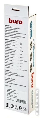 Сетевой фильтр Buro 600SH-16-5-W