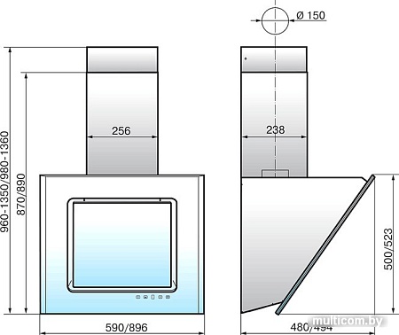 Кухонная вытяжка Elikor Оникс Art 60П-1000-Е4Д (черный/зебра)
