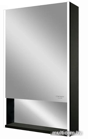 Континент Шкаф с зеркалом Filit Led 60x80 (левый, черный)
