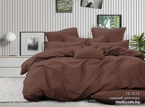 Постельное белье Pandora №1x1 19-1213 Горький шоколад 2сп с европростыней (микрофибра)