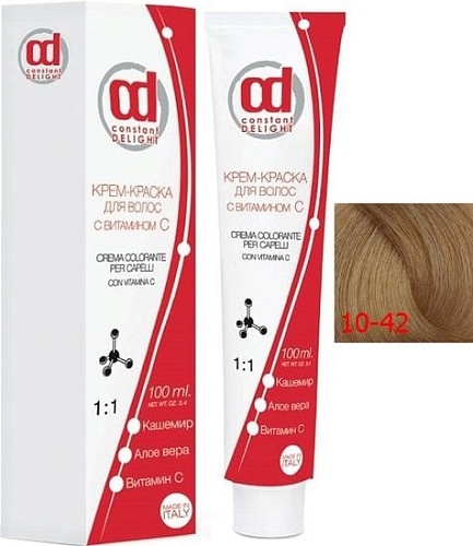 Крем-краска для волос Constant Delight Crema Colorante с витамином С 10/42 светлый блонд беж.-пепельный