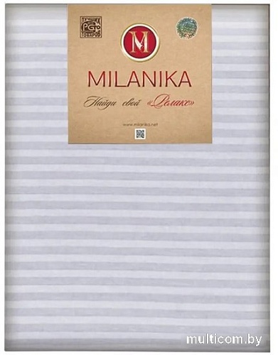 Постельное белье Миланика Темно-серый 175x217 (поплин-страйп)