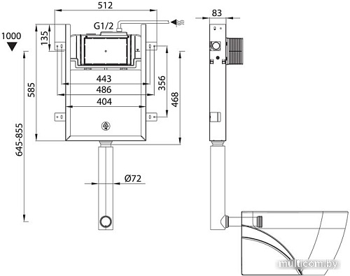Инсталляция для унитаза IDDIS Optima Home OPH0MBCi32K (с кнопкой смыва)