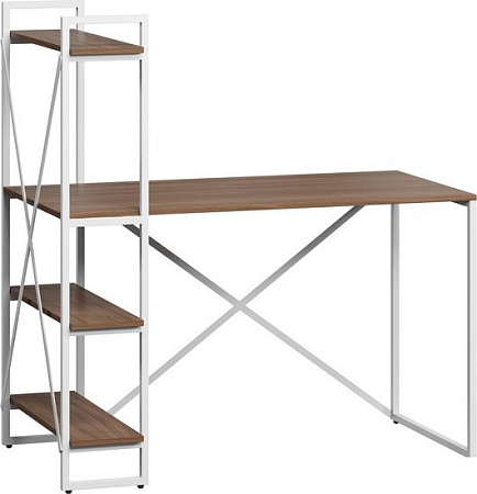 Стол LoftyHome Мальборк Практик-Л 1628016 (шимо темный с белым основанием)