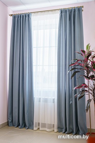 Комплект штор Decoretto Морская волна ХМВ-K36 3x2.7 м (синий, 2 шт)