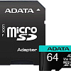Карта памяти A-Data Premier Pro AUSDX64GUI3V30SA2-RA1 microSDXC 64GB (с адаптером)
