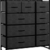 Комод Импэкс Leset Ноа 9 ящиков (черный/темно-серый)