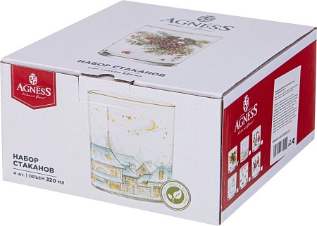Набор стаканов для воды и напитков Agness 887-469 (4 шт)