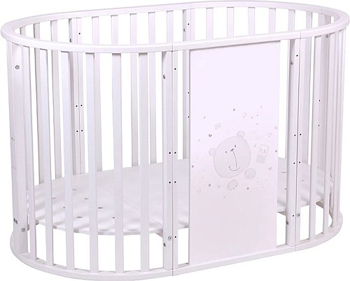 Кроватка-трансформер Polini Kids French 925 Teddy (белый)