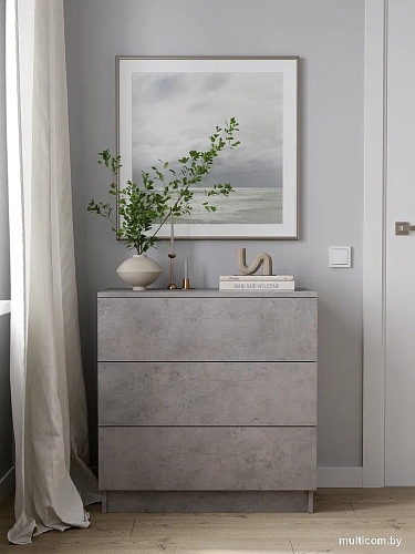 Комод Горизонт Нео 760 3 ящика (бетон)